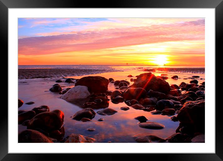  The Low tide sunset Framed Mounted Print by Ross Lawford