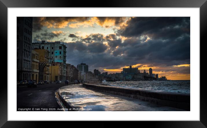 Malecon Sunset Framed Mounted Print by Iain Tong