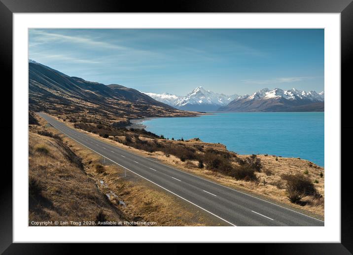 Road to Mt.Cook Framed Mounted Print by Iain Tong