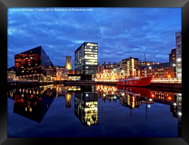 Liverpool at night Framed Print by Susan Tinsley