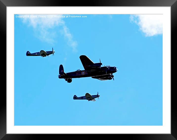 Lancaster bomber and escorts Framed Mounted Print by Susan Tinsley