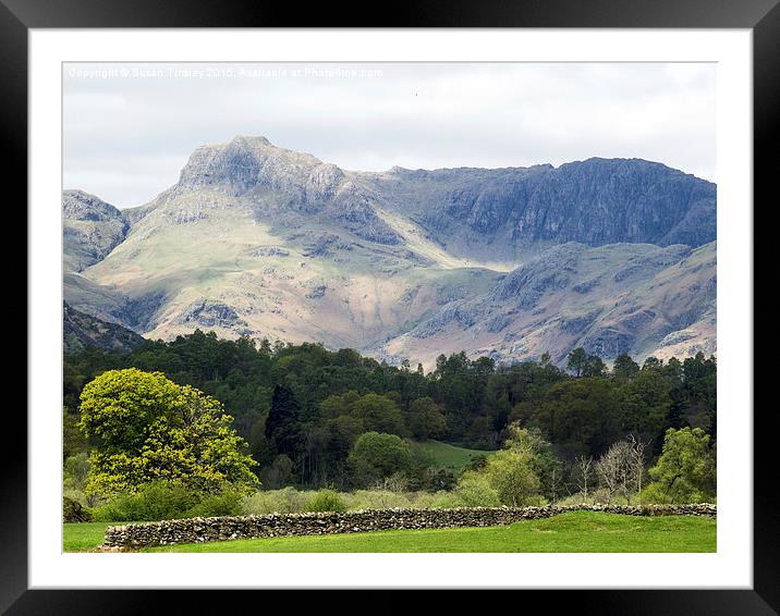 Majestic Langdales Framed Mounted Print by Susan Tinsley