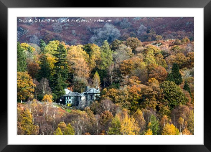 Colwith Cottage in Autumn Framed Mounted Print by Susan Tinsley