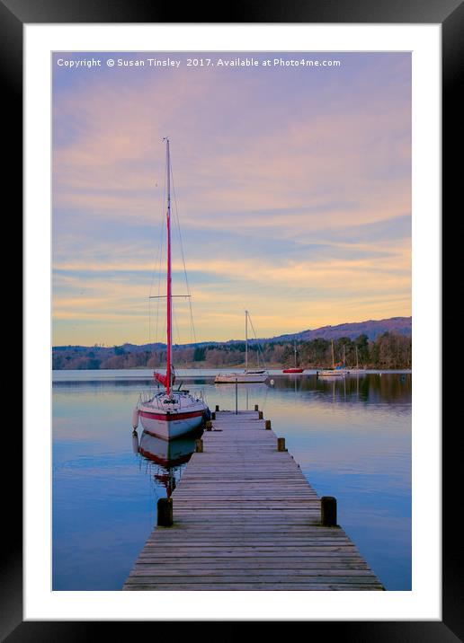 Waterhead jetty Framed Mounted Print by Susan Tinsley