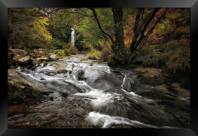 Brecon Beacons Waterfall  Framed Print by Simon Rees