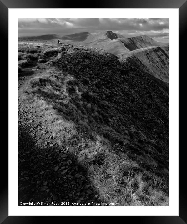 Brecon Beacons Mountain hike Framed Mounted Print by Simon Rees