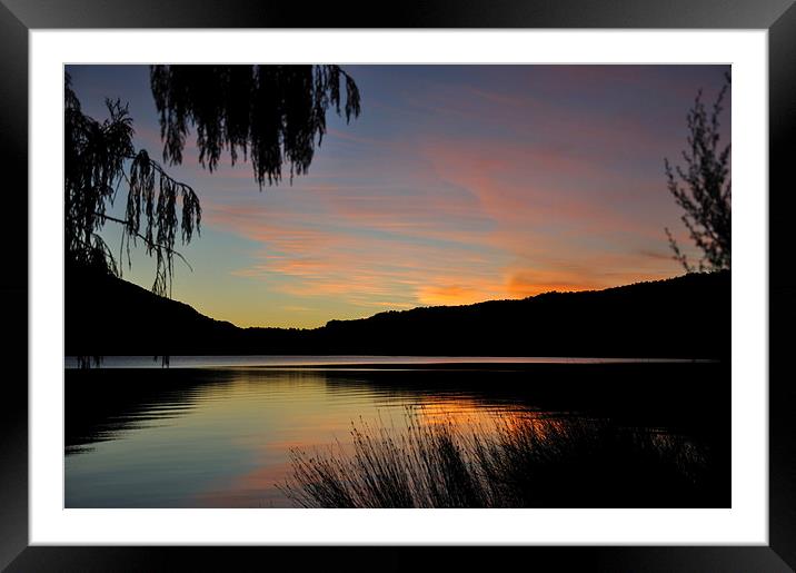 lake sunset Framed Mounted Print by Peter Righteous