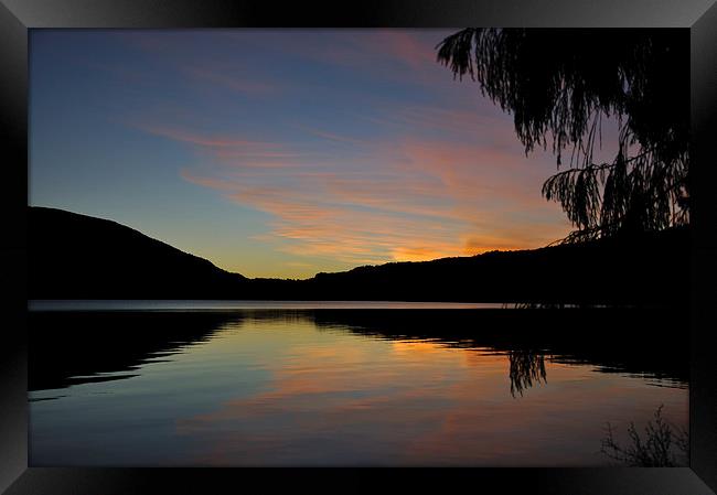 lake sunset Framed Print by Peter Righteous