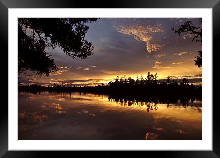 Lake Brunner sunset Framed Mounted Print by Peter Righteous