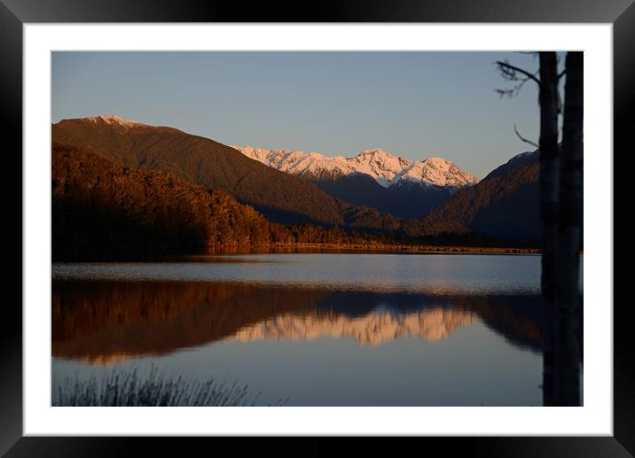 on Lake Haupiri Framed Mounted Print by Peter Righteous