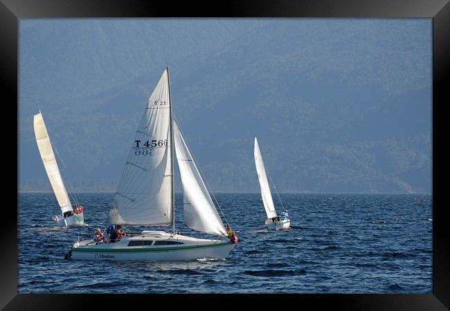 on Lake Brunner Framed Print by Peter Righteous