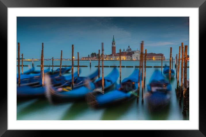 Gondolas of Venice  Framed Mounted Print by Alan Sinclair