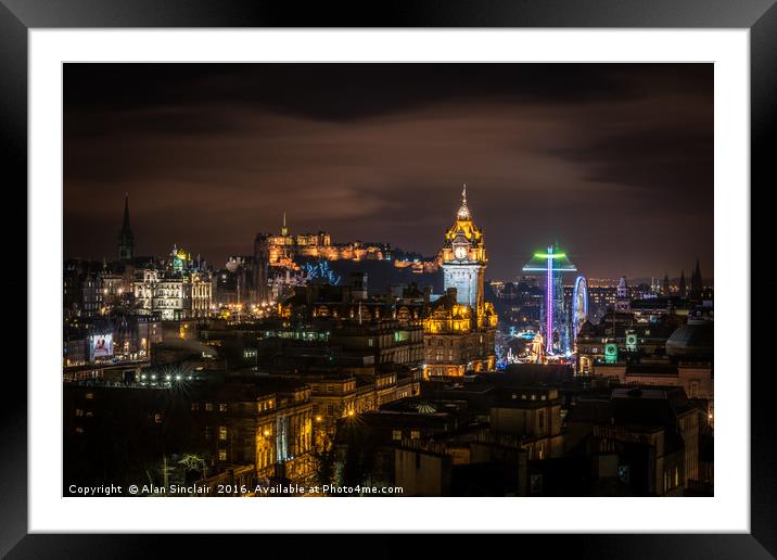 Edinburgh from the hill Framed Mounted Print by Alan Sinclair