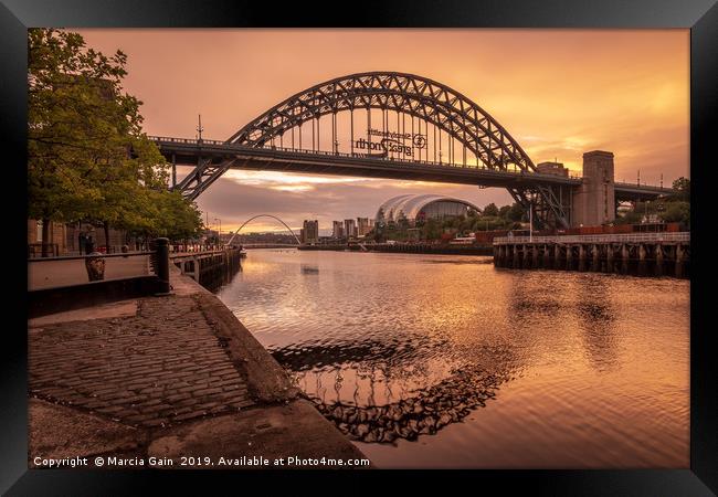 Newcastle Quayside, Newcastle Framed Print by Marcia Reay