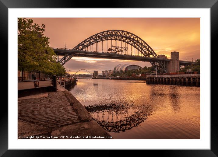 Newcastle Quayside, Newcastle Framed Mounted Print by Marcia Reay