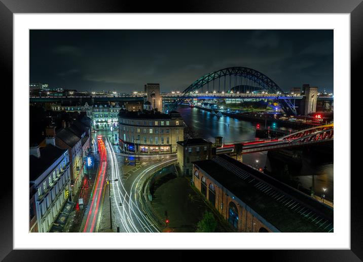 Newcastle Quayside Framed Mounted Print by Marcia Reay