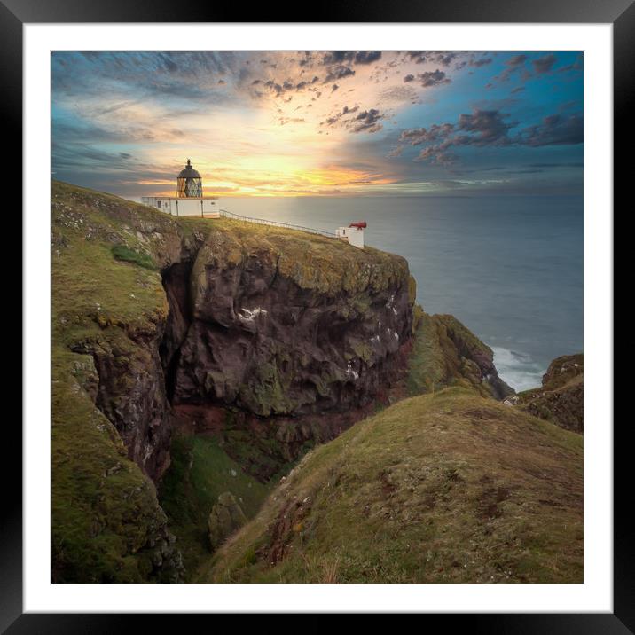 St Abbs Lighthouse, Scotland Framed Mounted Print by Marcia Reay