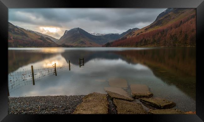 Buttermere reflections Framed Print by Marcia Reay