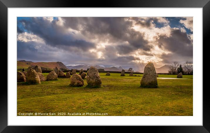 Castlerigg Stone Circle Framed Mounted Print by Marcia Reay