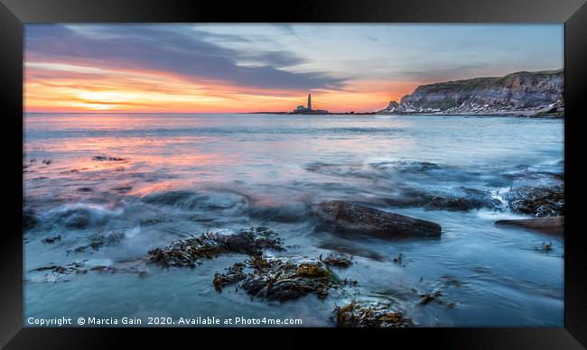 Whitley Bay sunrise Framed Print by Marcia Reay