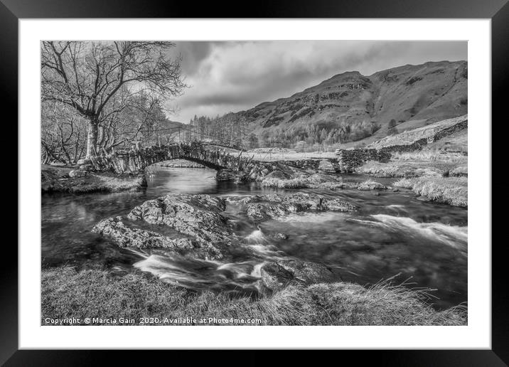 Slaters Bridge in the Lake District Framed Mounted Print by Marcia Reay