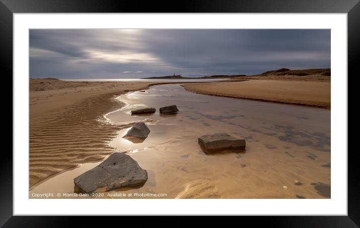 Embleton estuary in Northumberland Framed Mounted Print by Marcia Reay