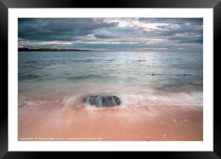 Sugar Sands Northumberland sunrise Framed Mounted Print by Marcia Reay