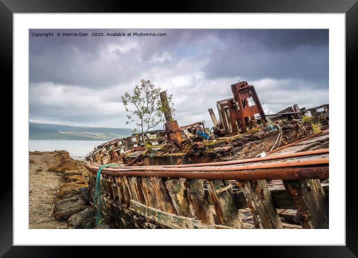 Salen Shipwrecks Framed Mounted Print by Marcia Reay