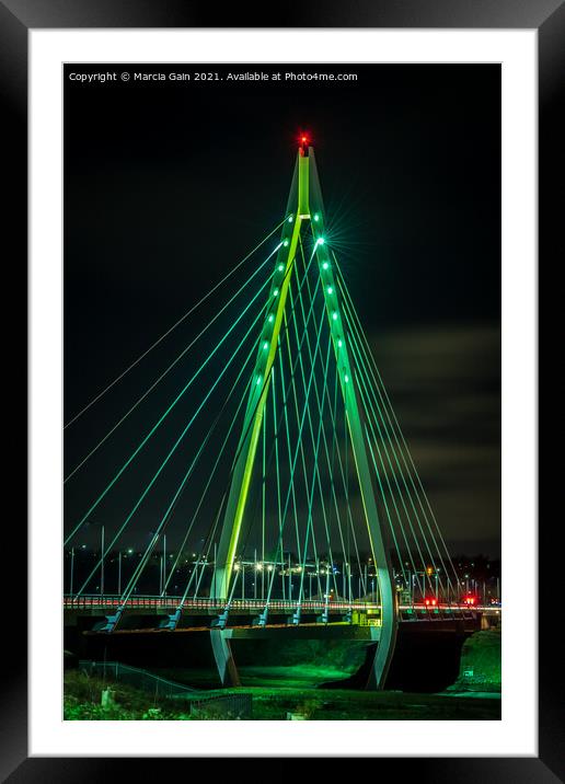 The Northern Spire at night Framed Mounted Print by Marcia Reay
