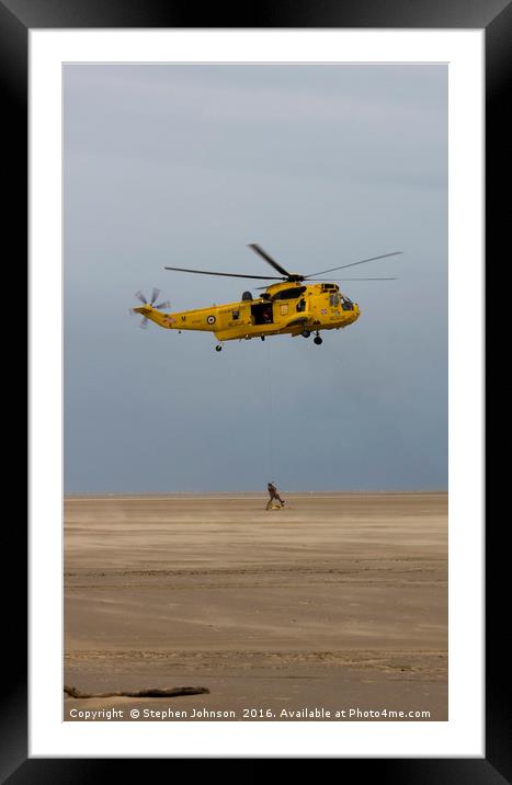 Rescue from the beach Framed Mounted Print by Stephen Johnson