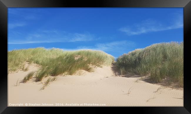 Sand Dunes  Framed Print by Stephen Johnson