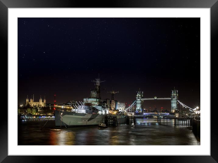 HMS Belfast Framed Mounted Print by Chris Jones