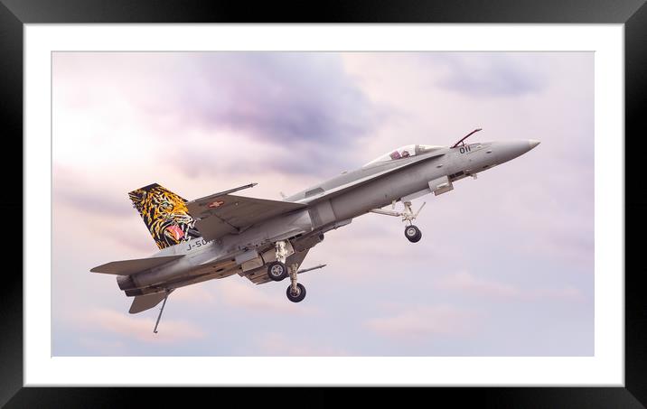 F18 Swiss Hornet Framed Mounted Print by Chris Jones