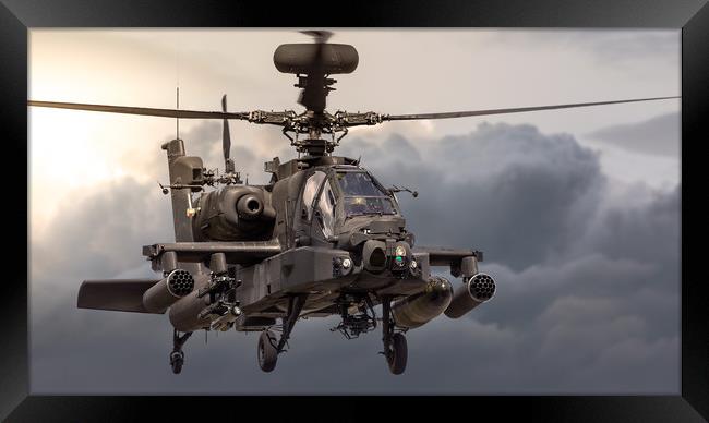 Boeing AH 64 Apache attack helicopter Framed Print by Chris Jones