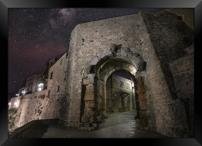 Volterra City Gates Tuscany Italy Framed Print by Chris Jones