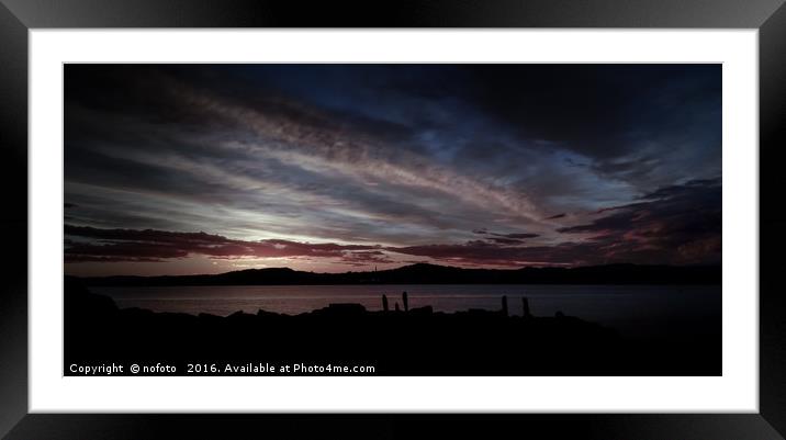 Sunset over Dundee and River Tay Framed Mounted Print by nofoto 