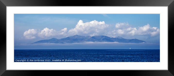 Ethereal Dawn over Goat Fell Arran Framed Mounted Print by Ros Ambrose