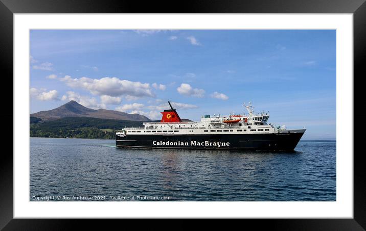 Arran Ferry Caledonian Isles Framed Mounted Print by Ros Ambrose