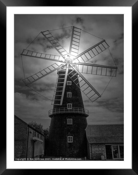 Heckington Eight Sailed Windmill Framed Mounted Print by Ros Ambrose