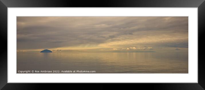 Ailsa Craig and The Mull of Kintyre Framed Mounted Print by Ros Ambrose