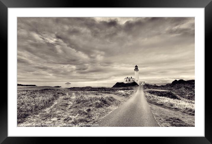 Guiding Light of Turnberry: A Beacon of History Framed Mounted Print by Ros Ambrose