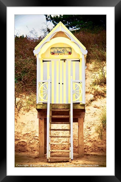 Our Beach Hut Holidays Framed Mounted Print by Ros Ambrose