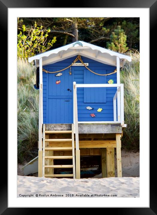 Beach Hut "Linga Longa"  Wells-Next-The Sea Framed Mounted Print by Ros Ambrose