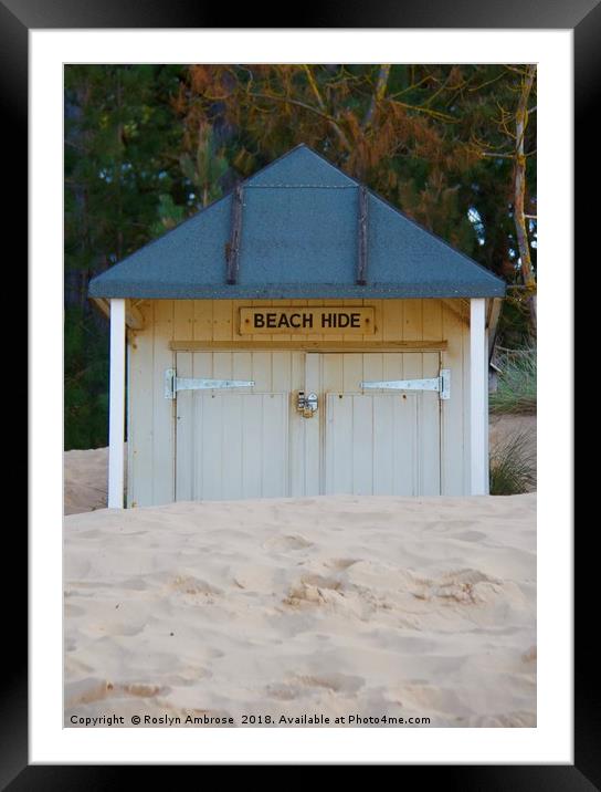 Beach Hut "Beach Hide" Wells-Next-The-Sea Framed Mounted Print by Ros Ambrose