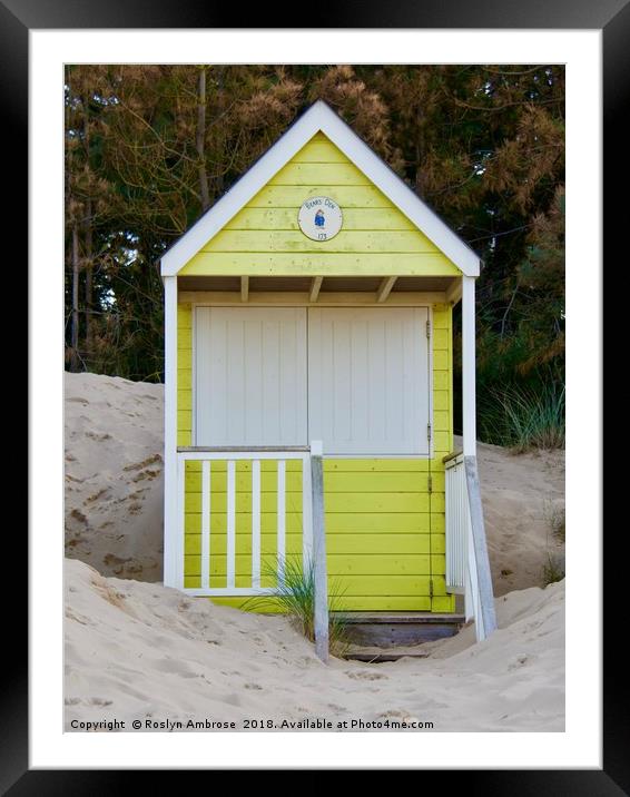 Beach Hut 173 "Bears Den" Wells-Next-The-Sea Framed Mounted Print by Ros Ambrose