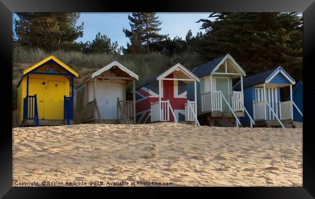 Beach Huts Wells-Next-The-Sea Framed Print by Ros Ambrose