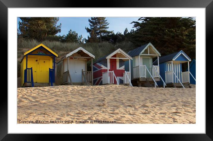 Beach Huts Wells-Next-The-Sea Framed Mounted Print by Ros Ambrose