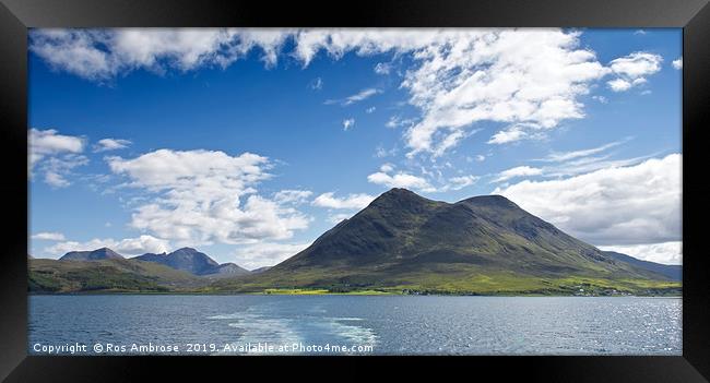 Glamaig From Raasay Ferry Framed Print by Ros Ambrose