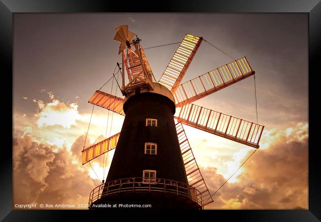 Heckington 8 Sail Windmill Framed Print by Ros Ambrose