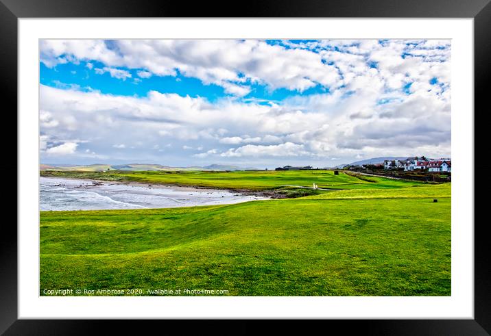 First Hole Machrihanish Golf Club Framed Mounted Print by Ros Ambrose